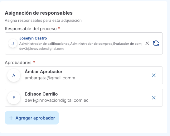 asignar responsables