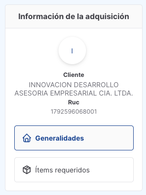 información orden de compra