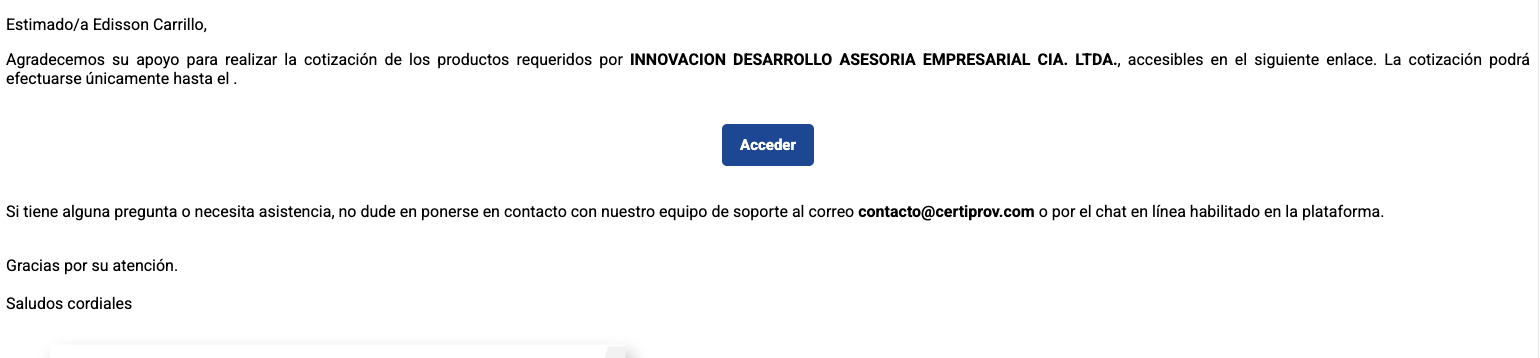 email cotización