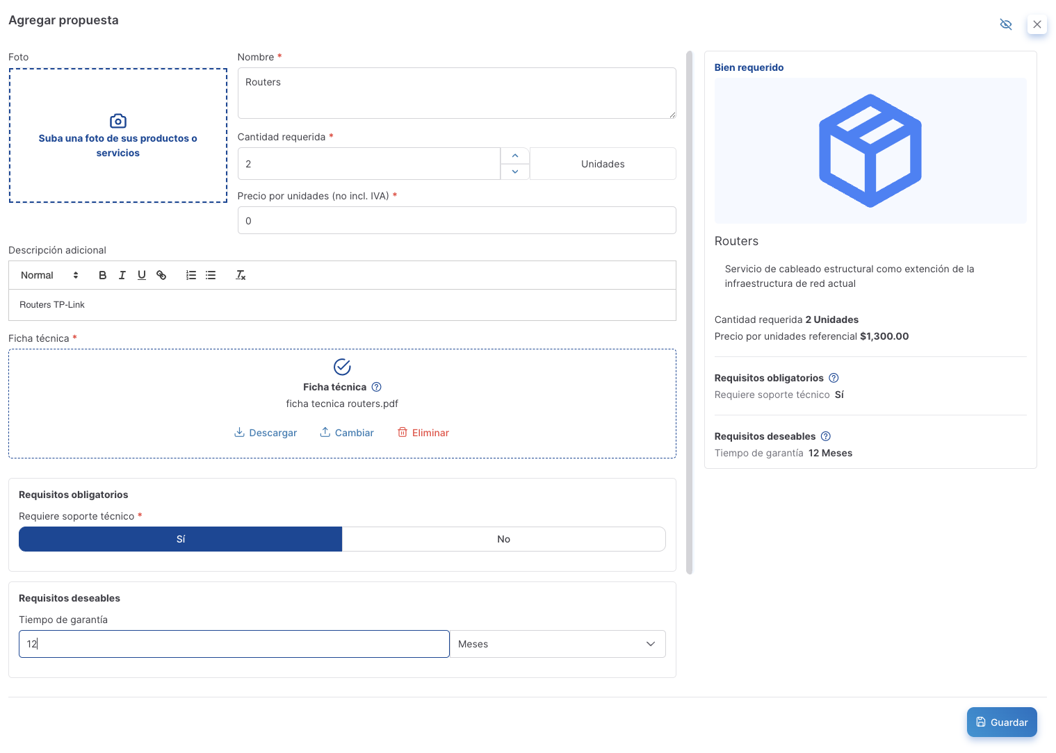 formulario item propuesto