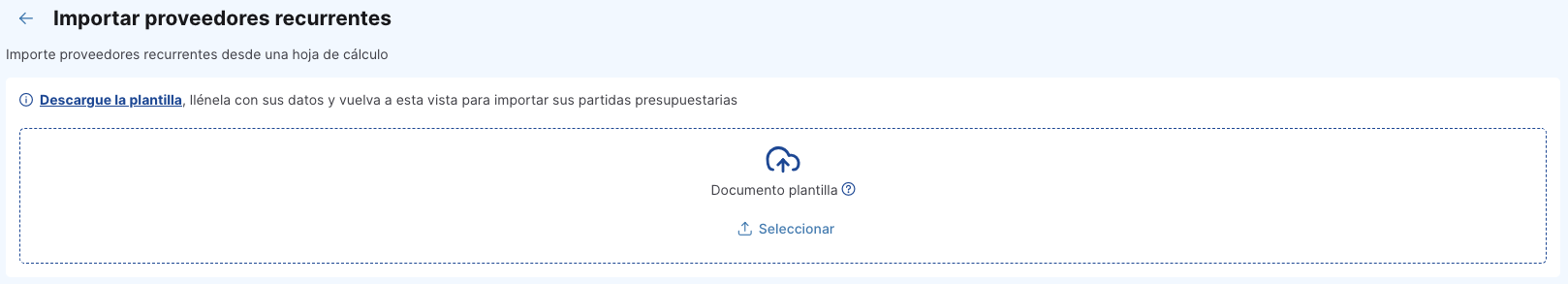 importar proveedor recurrente 1