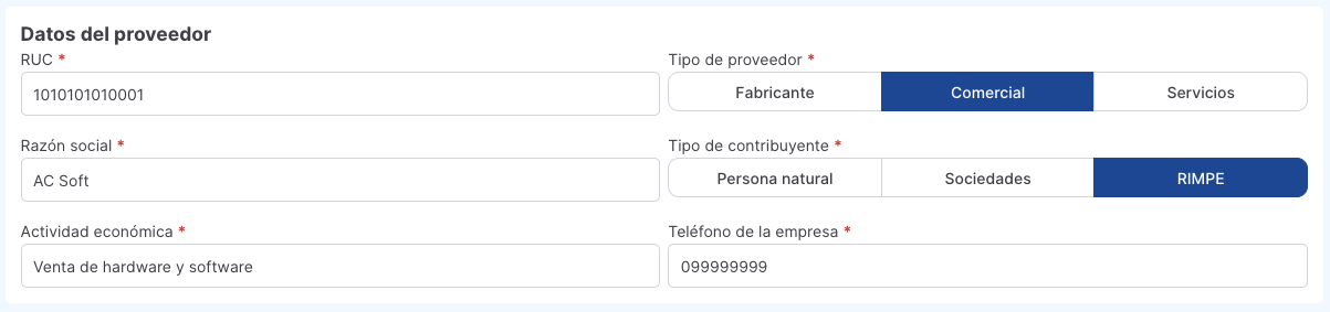 importar proveedor recurrente 5