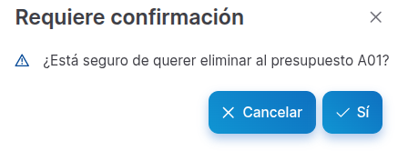 confirmación eliminar