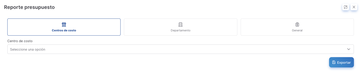 reporte presupuestos