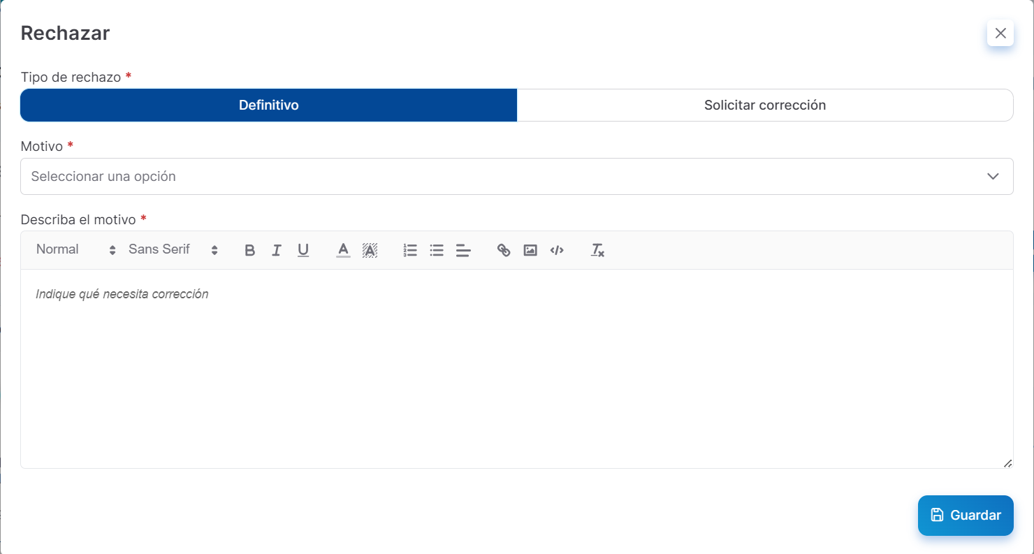 rechaza definitivamente