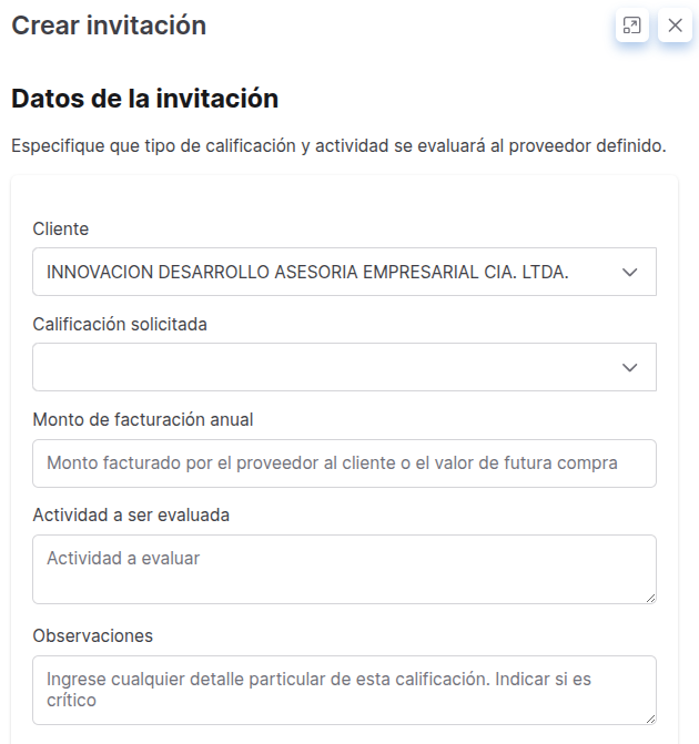datos de la invitación