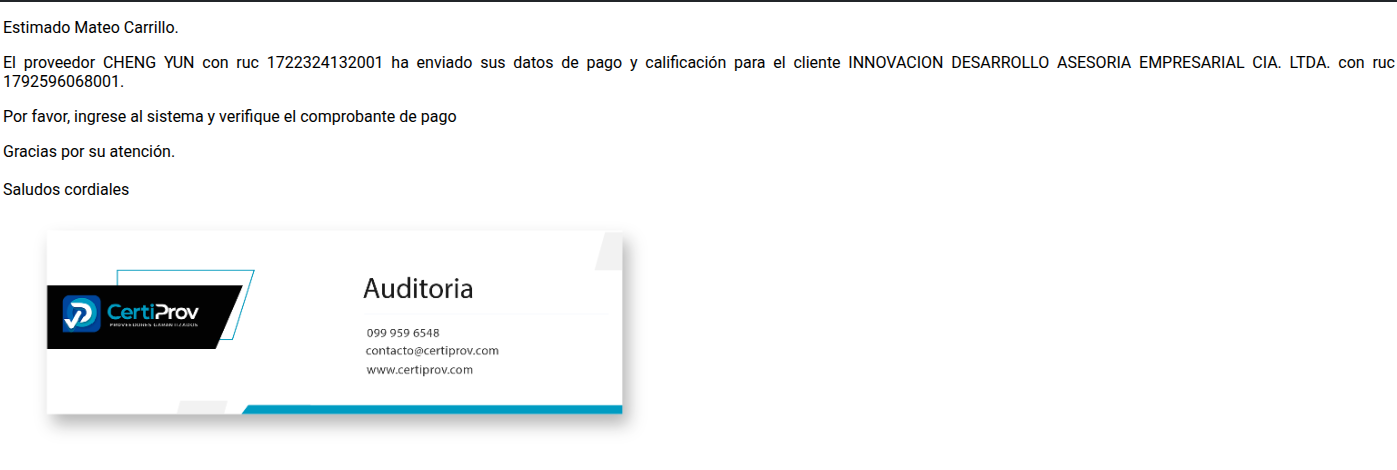 correo verificar pago