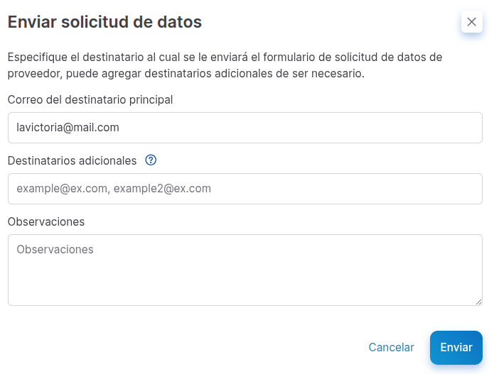solicitud de datos