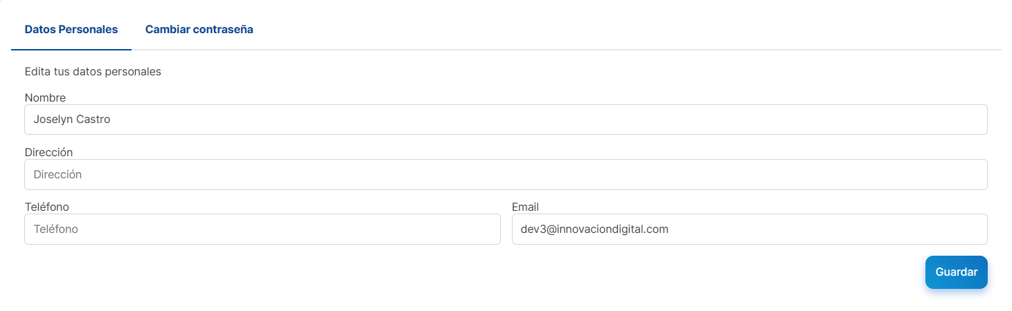 editar datos personales
